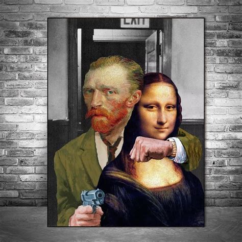 Funny Van Gogh And Mona Lisa Famous Oil Paintings Printed