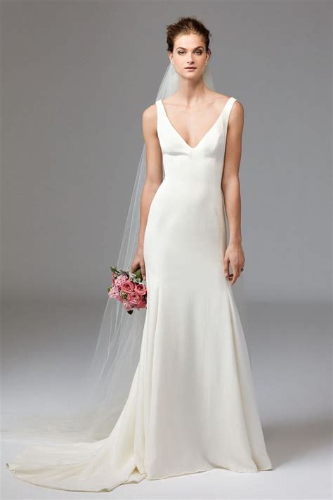 Leona Silk Georgette Plain Wedding Dress By Watters Available At Devlin