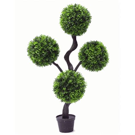 Realistic Large Artificial Topiary Ball Plants Cone Bay Boxwood Spiral