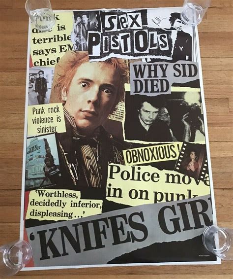 1990s Sex Pistols Poster With Sid Vicious Made In England 24 X 35 Ebay