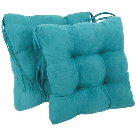 16 inch solid micro suede square tufted chair cushions set of 2 aqua blue 40 52 picclick
