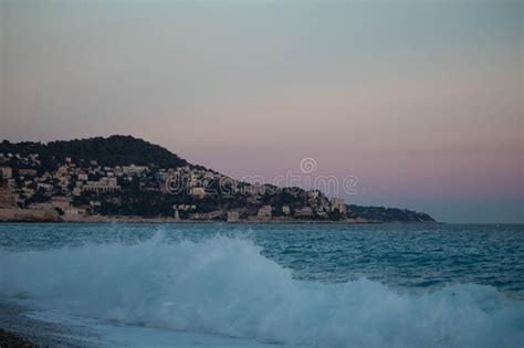 Seascape Sunset In Nice France Stock Image Image Of Mediterranean