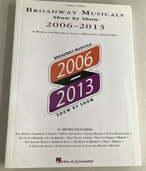 broadway musicals show by show 2006 2013 song book by hal leonard excellent ebay