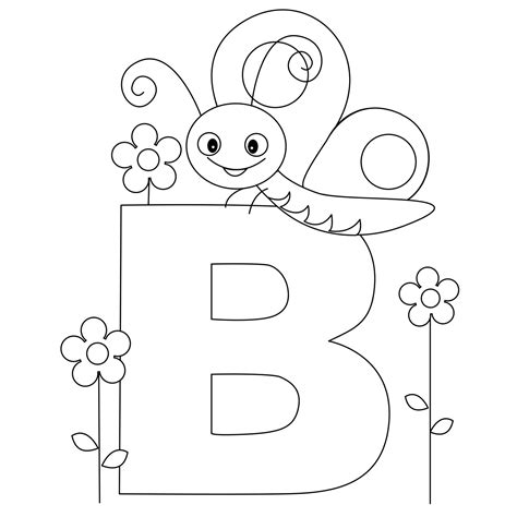Animal Alphabet - Letter B Coloring - Butterfly Coloring ~ Child Coloring