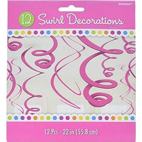 Amscan Swirl Swirl Decorations Pink 12 Pack Priser