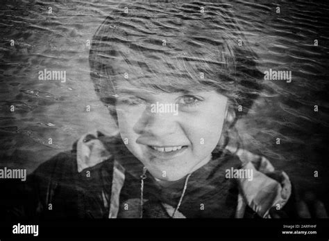 Double Exposure Portrait Of 7 Year Old And Water Stock Photo Alamy