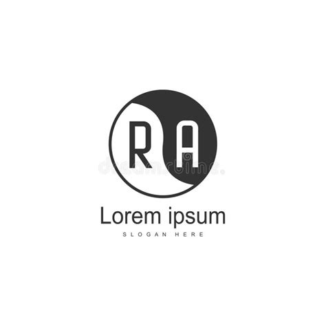 Initial Ra Logo Template With Modern Frame Minimalist Ra Letter Logo