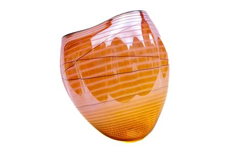 Chihuly Signed Coral Basket Hand Blown Contemporary Glass Sculpture