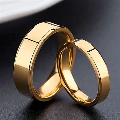 2020 New Luxury 18k Gold Wedding Rings Simple Design Couple Alliance Ring Lover Rings Couple