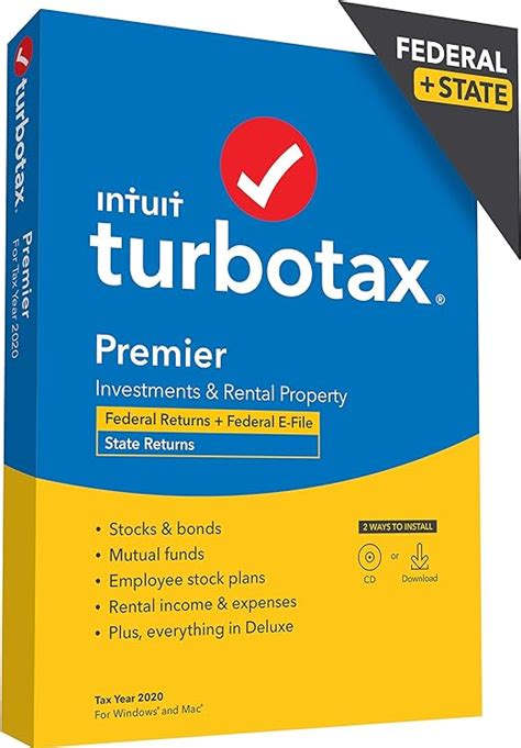 Amazon Com TurboTax Premier 2020 Desktop Tax Software Federal And