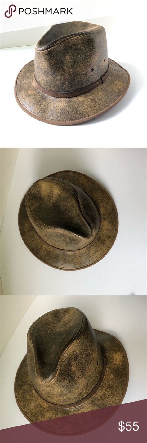 Vintage Henschel Hat Co Safari Fedora Hat Leather Henschel Hats