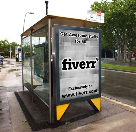 create  realistic bus stop poster advertising  logoimage  ffbyme fiverr
