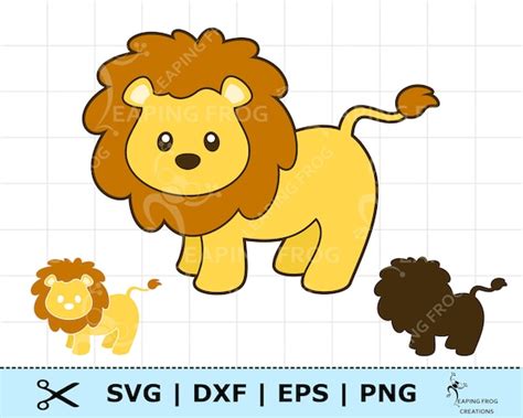 Cute Baby Lion Svg Lion Png Cricut Cut Files Layered Files Etsy Uk