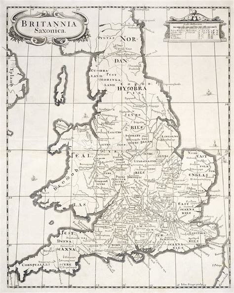 Old Map Of Saxon Britain Stock Image Image Of Britain 23410919
