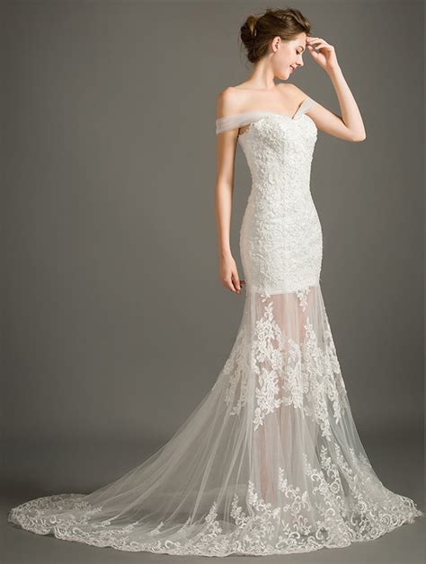 Https://tommynaija.com/wedding/beaded Lace Off The Shoulder Mermaid Wedding Dress
