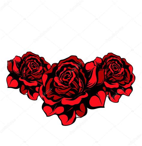 Tree Red Vector Roses Isolated Stock Vector Image By ©blackspring1