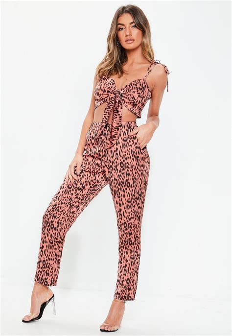 Pink Leopard Print Crop Top Missguided