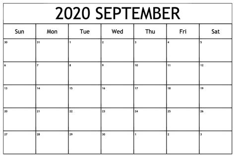 September 2020 Calendar Wallpapers Wallpaper Cave