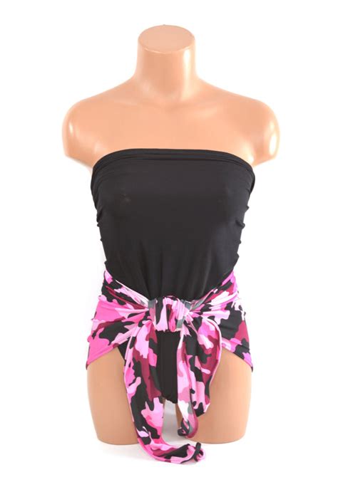 Medium Bathing Suit Wrap Around Swimsuit Pink Camouflage With Classic Hisopal Art~swimwear~fashion