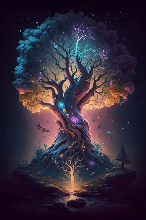 Magical Tree Digital Art Instant Download Etsy