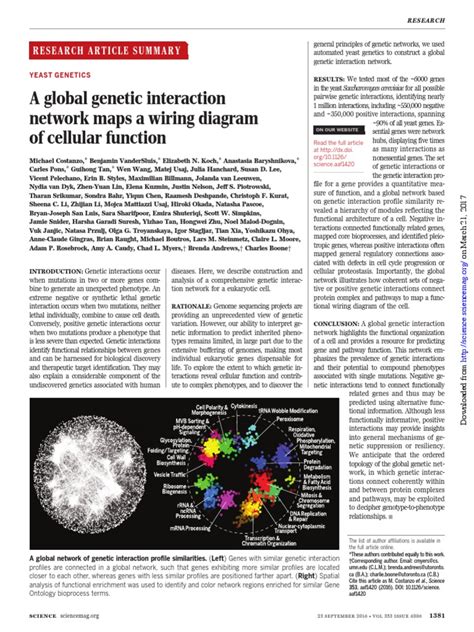 2016sciencea Global Genetic Interaction Network Maps A Wiring Diagramof Cellular Function