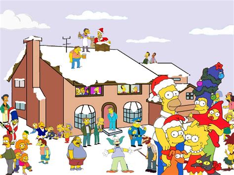 Wallpaper Illustration Cartoon The Simpsons Christmas Homer Simpson Bart Simpson Marge