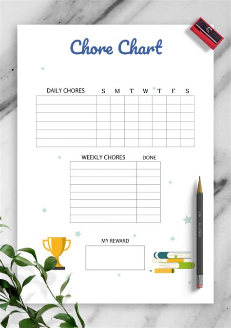 Free Printable Monthly Chore Chart Templates