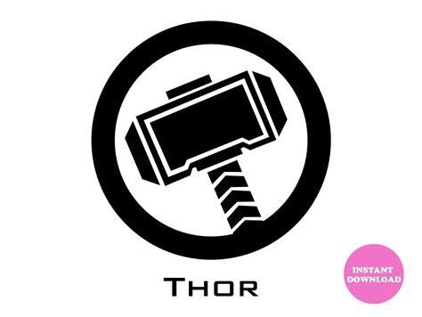 Thor Logo Svg Layered Clipart Cricut Digital Vector Cut Etsy Finland