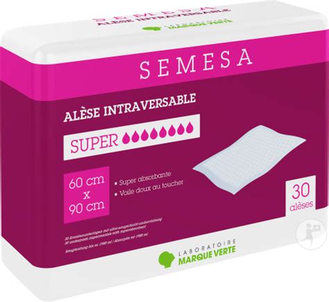 Marque Verte Semesa Alèse Intraversable Super Absorbante 60x90cm Pièces