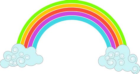 Rainbow With Clouds Clipart Png Transparent Background Free Download