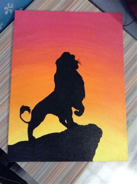 Lion King Silhouette Standing On The Rock What To Paint On A Canvas At