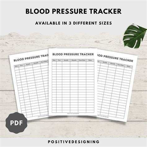 Blood Pressure Chart Printable Instant Download Medical Etsy