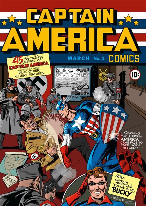 Captain America No 1 Cover By Joe Simon And Jack Kirby Captain America