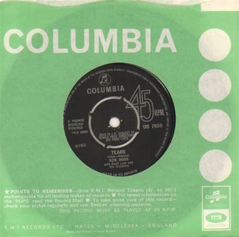 Ken Dodd Tears 1st Uk 7 Vinyl Single 7 Inch Record 45 407271