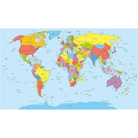 Buy Map Of The World Detailed Large Poster For Home Or Office A2 Size