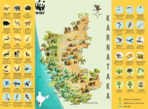 Searchable map and satellite view of karnataka state, india. Green Humour: The Wildlife of Karnataka- an illustrated map