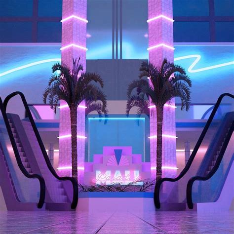 Paradise Mall Neon Aesthetic Vaporwave Aesthetic Retro Futurism