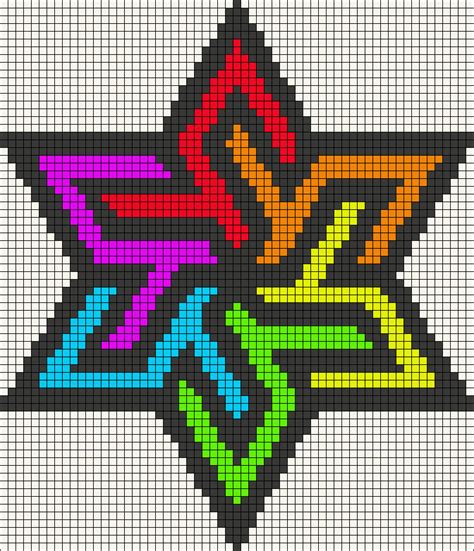Rainbow Stained Glass Star Perler Bead Pattern Lola Pinterest Bead Patterns Perler Beads