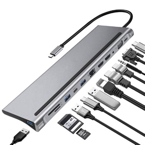 Outgeek Usb C Docking Station 12 In 1 Versatile Usb Docking Hub Type C