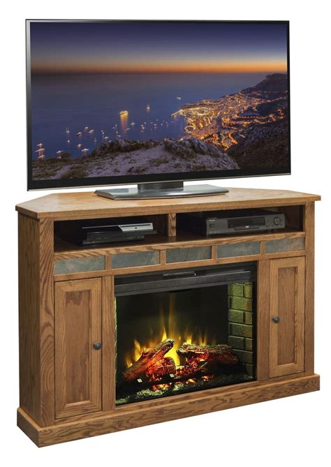 Corner Entertainment Unit With Fireplace