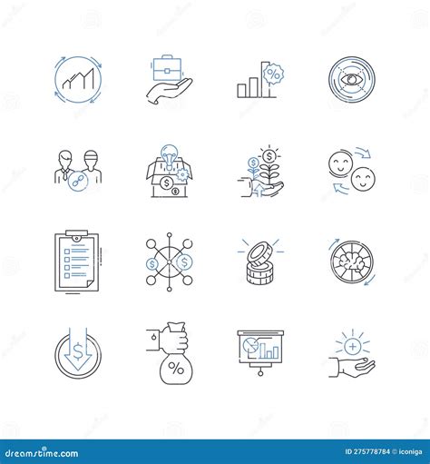 Risk Planning Line Icons Collection Assessment Mitigation Management