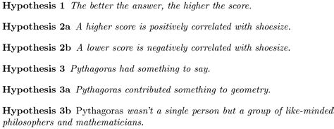 An investigator might believe an example of a test statistic is the z statistic computed as follows: Example of statement of the hypothesis in research paper