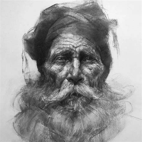 旧金山艺术大学教授，oliver sin素描二（含过程）_奥利弗·辛_肖像画_美国
