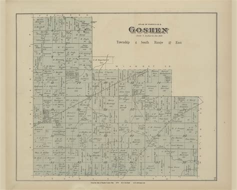 Goshen Page 95 Ohio 1879 Old Town Map Custom Reprint Hardin Co