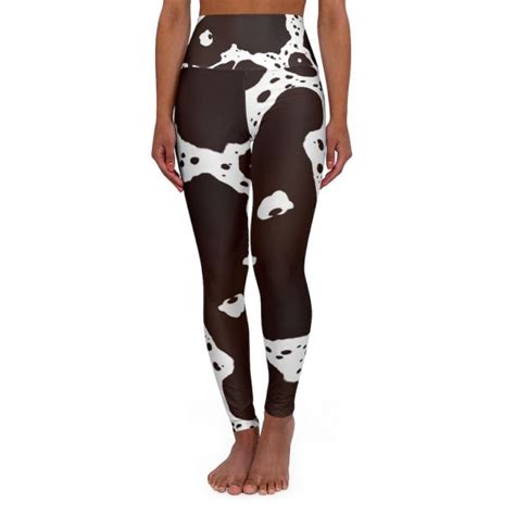 Cow Print Leggings Realistic Cowprint High Waisted Yoga Leggings Official Merch Cl1211 Cow