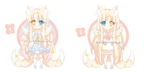 Closed Adoptables Chibi Angel Foxes By Seraphy Chan On Deviantart