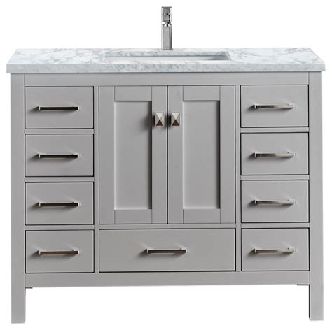 Eviva Hampton 36 X 18 Inch Gray Transitional Bathroom Vanity With White