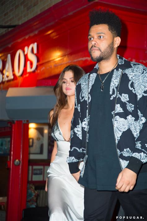 Selena Gomez Slip Dress With The Weeknd Popsugar Fashion