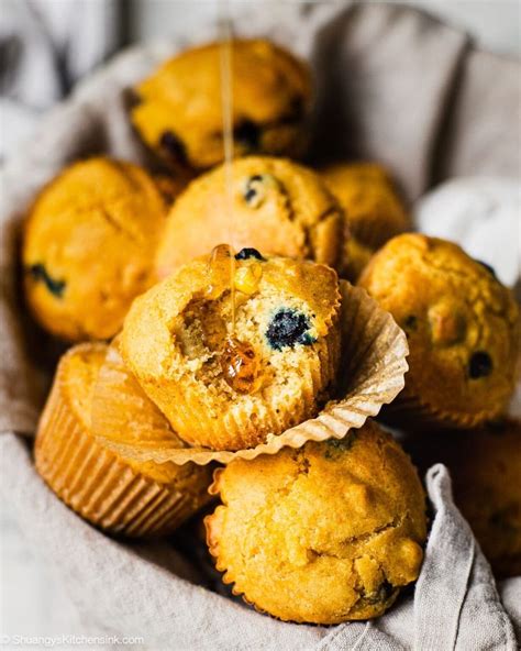 Blueberry Cornbread Muffins Gluten Free Shuangy S Kitchen Sink