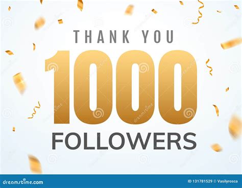Thank You 1000 Followers Numbers Cartoon Vector